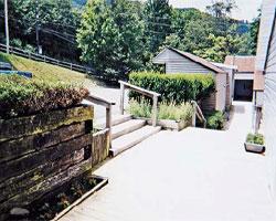 Courtyard deck at Christie Village